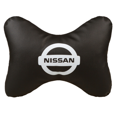 Подушка подголовник Косточка экокожа 30*20 см, Черная NISSAN S08002025 SW