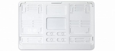Рамка номера нового образца 290*170, пластик, без надписи, с защелкой, Белая, RA-1.4  (уп 40 шт)