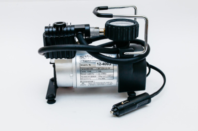 Компрессор ТАЙФУН 406G, 12V, штекер, 35 л/мин, съемный манометр, без доп.шланга (1/4)
