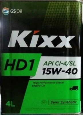 Масло моторное GS Oil Kixx HD1 15w40 CI-4/SL, 4L (1/4) D1 Метал уп Synt