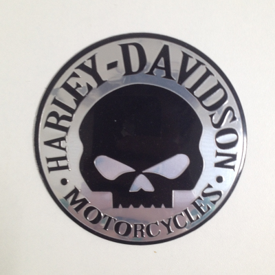 Шильдик металлопластик HARLEY DAVIDSON круглая черная