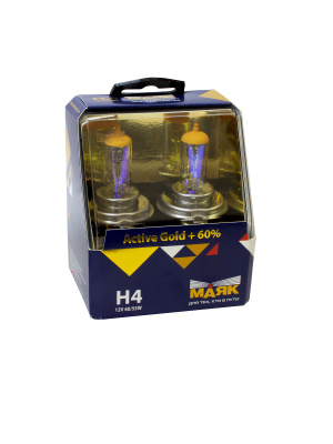 Лампа галогеновая H 4 12V 60/55W P43t Gold+60 (82420G+60) 2 шт, к-т  Маяк Ultra  