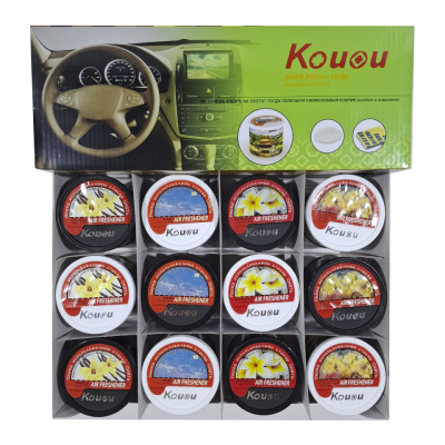 Ароматизатор гелевый металл.банка KOUOU ШОУ-БОКС (МИКС-12)  (уп.)  