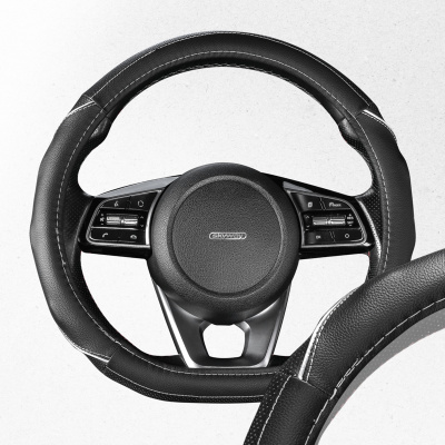 Оплетка экокожа/ ПВХ Drift-2 M (37-39 см) скошенный низ, Черно-Серая S01102505 SKYWAY