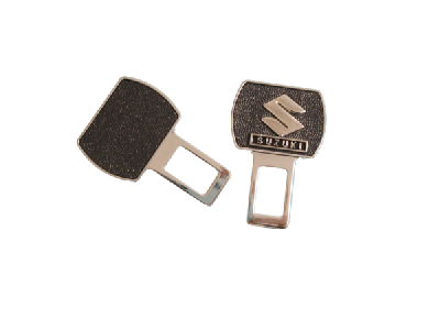 Заглушка ремня безопасности металлическая округлая, черная-хром SUZUKI (2 шт), к-т  AF001