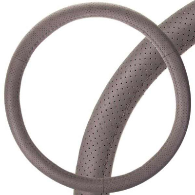 Оплетка кожа перфорированая Real-1, M (37-39 см), Серая SKYWAY S01108002  (1/25)