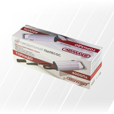 Пылесос SKYWAY ТОРНАДО 4000Па 60W 12V 4 насадки в сумке S10801005