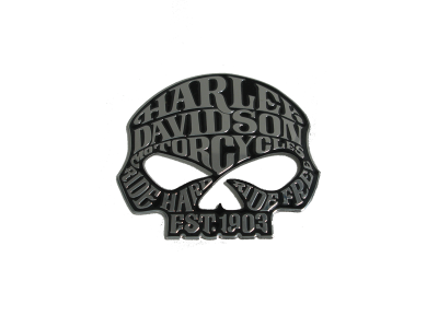 Шильдик металлопластик HARLEY DAVIDSON череп  хром 