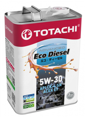Масло моторное TOTACHI EcoDiesel CK-4/СJ-4/SN  5W30 ( 4 л.)  п\синт диз (уп.6 шт.)
