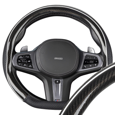 Оплетка экокожа-лак  Mix Drift-5 M (37-39 см) скошенный низ, Черная/белая полоса SKYWAY S01102540 