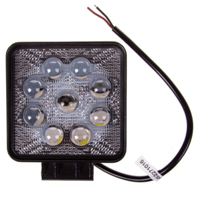 Фара светодиодная  105*105*35 мм (9 диодов) 12V/24V, 27W, Дальний свет SKYWAY S08401009 (1/40)