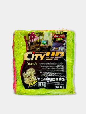 Салфетка Микрофибра 25*25см Универсальные ( 6шт), к-т   DreamUp CA-122 CityUp  (1/80)