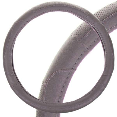 Оплетка экокожа с перфорированными вставками Art-2, М (37-39 см), серая SKYWAY S01102353