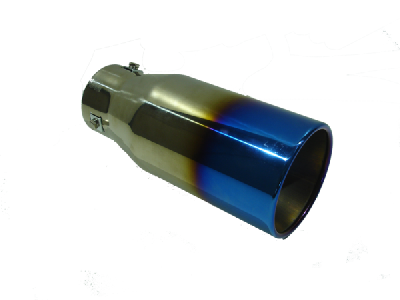 Насадка на глушитель d75D100 L230мм, прямой выход, синий хром  арт. ТМ-669-BL
