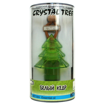 Ароматизатор подвесной жидкий Елочка Crystal Tree Белый кедр, 5мл  HCT-168 (1/40)