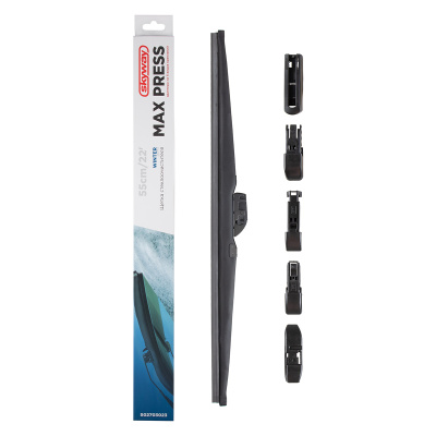 Щетка стеклоочистителя зимняя MAX PRESS 55 см (22") 6 адаптеров, SKYWAY 3023 (1/50)