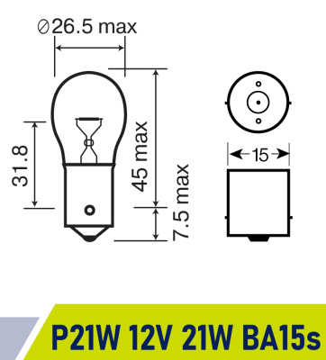 Лампа 12V 21W BA15S Маяк ORIGINAL PRO OEM 01213/10, шт.  (уп 10 шт)  
