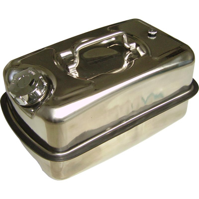 Канистра металлическая горизонтальная Хром 10 л, складная ручка (0,8mm/ 40*22*19 cm) AT-10