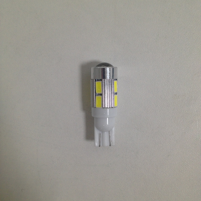 Светодиод T10 12V WHITE 10 SMD (5730) W2.1*9.5d LENS (с линзой), шт. 