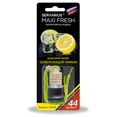 Ароматизатор жидкий подвесной (бутылочка) ОСВЕЖАЮЩИЙ ЛИМОН, 5 мл MAXIFRESH HMF-14  (1/16)