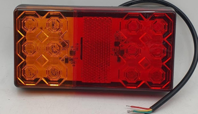 Фонарь задний диодный 12-80V 12 SMD 80*148мм, красный, желтый (2 шт), к-т  SQ-B-157