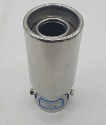 Насадка на глушитель d50D80L150 мм, округлый край, двойная, хром TM-6024