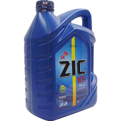 Масло моторное ZIC X5 Diesel 10w40 CI-4,  6L (уп 3 шт)  п/синт диз