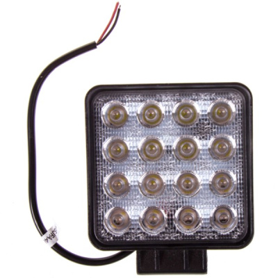 Фара светодиодная  105*105*50мм (16 диодов) 12V/24V, 48W, 6000К Ближний свет, S07201016  SKYWAY