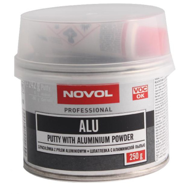 Шпатлёвка с алюминиевой пылью ALU, 0.25 кг. (1160) NOVOL (1/24)