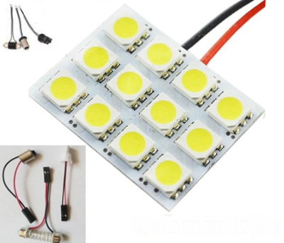Светодиодная плата 12V (30*14мм) 12SMD SUPER WHITE Маяк 12PL/BLK15/BL (цокольSV8.5,BA9s,W2.1*9.5d)