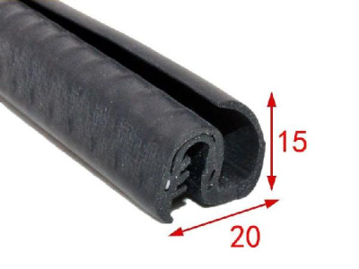 Уплотнитель резиновый для края двери армированный, 80 см*2шт, к-т