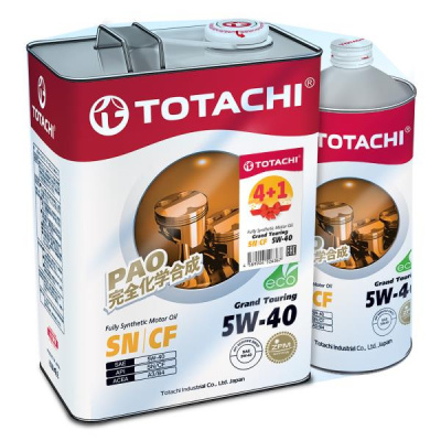 Масло моторное TOTACHI GrandTouring SN/CF 5W40 ( АКЦИЯ 4+1л) синт бенз PAO (уп.6 шт.)