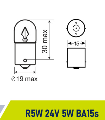 Лампа 24V  5W BA15S R5WМаяк ORIGINAL PRO OEM 02406/10, шт.  (уп 10 шт)   