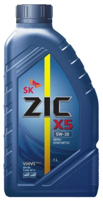 Масло моторное ZIC X5  5w30 SP, ILSAC GF-6, GM Dexos1 Gen2,  1L (уп 12 шт)  п/синт бенз
