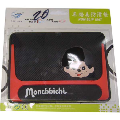 Коврик на панель плоский 180*130мм, Черный, Н-тип, надпись Monchhichi мальчик