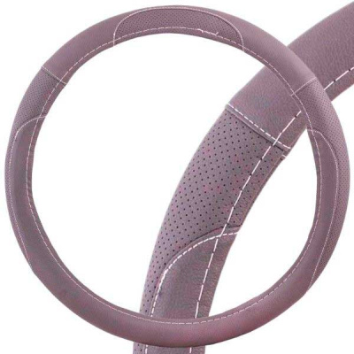 Оплетка экокожа с перфорированными вставками Art-4, M (37-39 см), серая SKYWAY S01102313