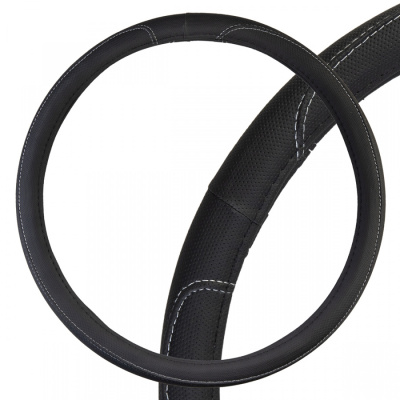 Оплетка экокожа Large-2 2XL (45-47 см) Черная с серой прострочкой SKYWAY
