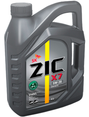 Масло моторное ZIC X7  5w30  API SP, ILSAC GF-6/ SN Plus, 4л  (бензин, синтетика) 