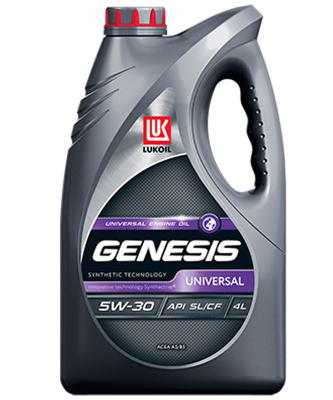 Масло моторное ЛУКОЙЛ GENESIS UNIVERSAL 5W30 SN/CF полусинтетика,  4л (1/4)
