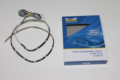 Светодиодная лента 12V D-03 21SMD (3.5*2.8) RED, 50 см.  (Маяк)   (12D-03R-50) черная основа