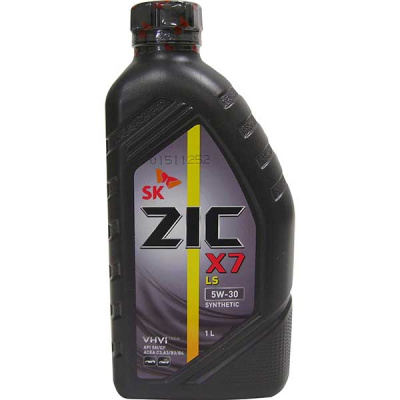 Масло моторное ZIC X7  5w30 LS (SN/ CF, С3), 1L  Low SAPS (синтетика) (1/12)