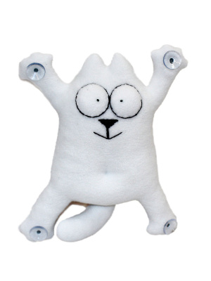 Игрушка в машину на присосках Кот Snoogy, 23*27см, белый