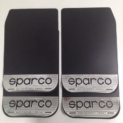 Брызговик плоский 440*280, надпись SPEED&GO/ SPARCO, черный, с полосой, большой (4 шт) к-т 