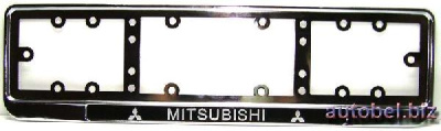 Рамка номера металлическая, хром MITSUBISHI  (2 шт), к-т    (уп.20 к-тов)