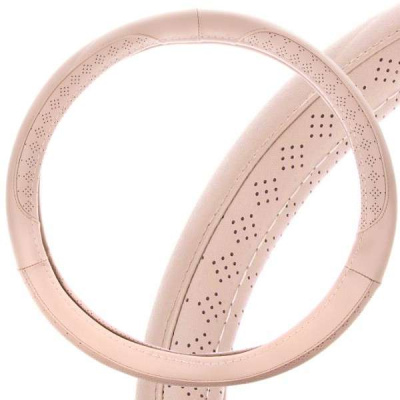 Оплетка экокожа с перфорированными вставками Art-1, L (39-41 см), бежевая SKYWAY S01102351