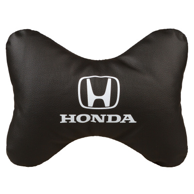 Подушка подголовник Косточка экокожа 30*20 см, Черная HONDA S08002020 SW