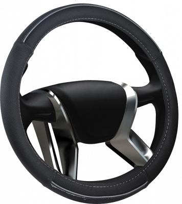 Оплетка винил Bold Vinyl M (37-39см) рисунок соты Черная, серая полоса (OPLA0115), шт. AZARD 