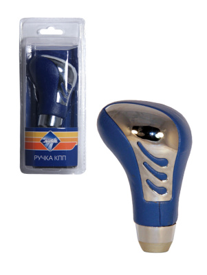 Ручка кулисы КПП синяя / хром Nova Bright 37813