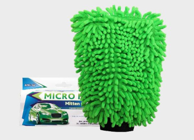 Рукавица микрофибра для мойки и полировки автомобиля Mitten Chinchilla 15х25 AMC-02 Azard