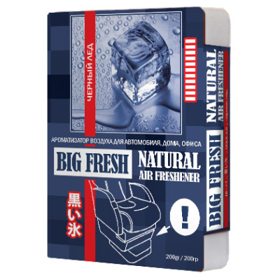 Ароматизатор под сиденье гелевый Черный лед, 200гр BIG FRESH  BF- 74  (1/40)